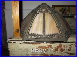 Antique BRADLEY & HUBBARD SLAG GLASS LAMP shade ARTS CRAFTS