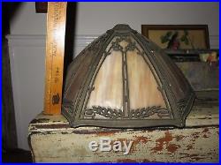 Antique BRADLEY & HUBBARD SLAG GLASS LAMP shade ARTS CRAFTS