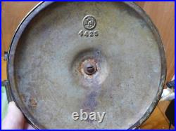 Antique B&H Green Slag Glass Parlor Lamp Embossed Bronze Lamp Base #3915