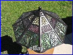 Antique B&h Slag Glass Lamp