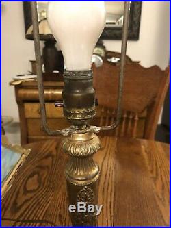 Antique Beautiful Blue Slag Glass Lamp