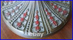 Antique Bent Glass Slag Shade and Brass Base Lamp 24 Tall