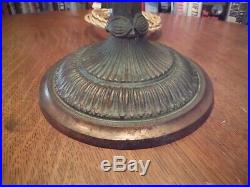 Antique Bent Green Slag Glass Lamp Chicago Empire Co. Miller Bradley & Hubbard