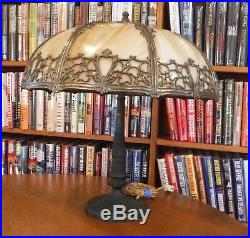 Antique Bent Slag Glass Lamp Empire Miller Bradley & Hubbard Styles