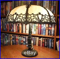 Antique Bent Slag Glass Lamp Empire Miller Bradley & Hubbard Styles