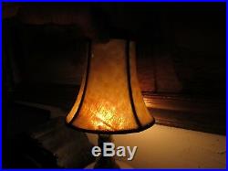 Antique Bent Slag Glass Lamp Shade Arts Crafts Nouveau
