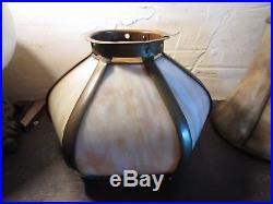 Antique Bent Slag Glass Lamp Shade Arts Crafts Nouveau