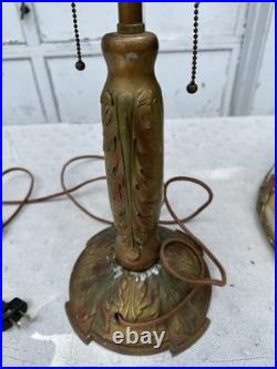 Antique Bent Slag Glass Shade Panel Lamp B&H Rainaud E Miller Rainaud Type & Era Antique Bent Slag Glass Shade Panel Lamp B&H Rainaud E Miller Rainaud Type & Era