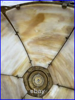 Antique Bent Slag Glass Shade Panel Lamp B&H Rainaud E Miller Rainaud Type & Era Antique Bent Slag Glass Shade Panel Lamp B&H Rainaud E Miller Rainaud Type & Era