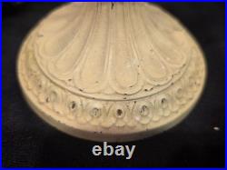 Antique Boudoir Slag Glass Lamp Cast Metal Floral Garland 1920s Miller