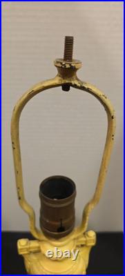 Antique Boudoir Slag Glass Lamp Cast Metal Floral Garland 1920s Miller