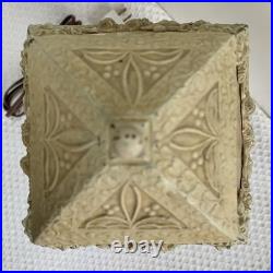 Antique Boudoir Table Lamp Caramel Slag Glass Art Nouveau Style-Working