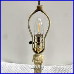 Antique Boudoir Table Lamp Caramel Slag Glass Art Nouveau Style-Working