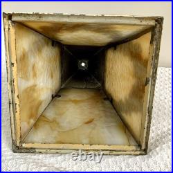 Antique Boudoir Table Lamp Caramel Slag Glass Art Nouveau Style-Working