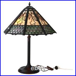 Antique Bradley & Hubbard Arts & Crafts 8-Panel 2-Tone Slag Glass Lamp c1920