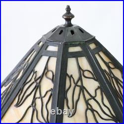 Antique Bradley & Hubbard Arts & Crafts 8-Panel 2-Tone Slag Glass Lamp c1920