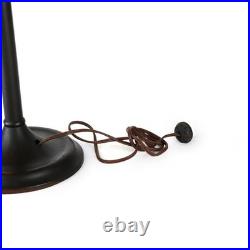 Antique Bradley & Hubbard Arts & Crafts 8-Panel 2-Tone Slag Glass Lamp c1920