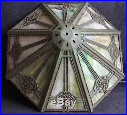 Antique Bradley Hubbard B&H 228 Arts Crafts Slag Glass Celtic Design Lamp p1908