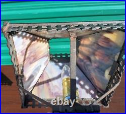 Antique Bradley & Hubbard Cast Iron Art Nouveau Slag Glass Lamp Super Rare