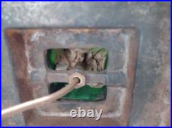 Antique Bradley Hubbard Lamp Cast Iron Green Slag Glass Electric