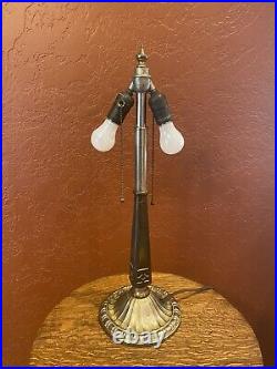 Antique Bradley & Hubbard Lamp For Slag Leaded Stained Glass Handel Tiffany Era