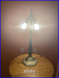 Antique Bradley & Hubbard Lamp For Slag Leaded Stained Glass Handel Tiffany Era