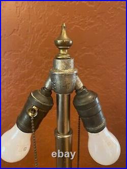 Antique Bradley & Hubbard Lamp For Slag Leaded Stained Glass Handel Tiffany Era