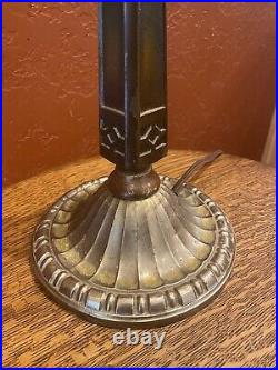 Antique Bradley & Hubbard Lamp For Slag Leaded Stained Glass Handel Tiffany Era