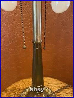 Antique Bradley & Hubbard Lamp For Slag Leaded Stained Glass Handel Tiffany Era