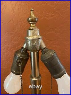 Antique Bradley & Hubbard Lamp For Slag Leaded Stained Glass Handel Tiffany Era
