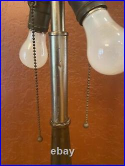 Antique Bradley & Hubbard Lamp For Slag Leaded Stained Glass Handel Tiffany Era
