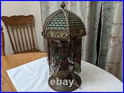 Antique Bradley Hubbard Lamp With Murano Slag Glass Shade Arts and Crafts
