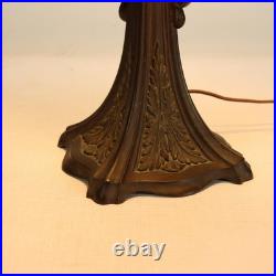 Antique Bradley & Hubbard School 6 Panel Slag Glass Lamp c1920