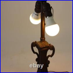 Antique Bradley & Hubbard School 6 Panel Slag Glass Lamp c1920