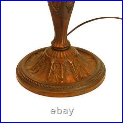 Antique Bradley & Hubbard School Arts & Crafts 6 Panel Slag Glass Lamp c1920