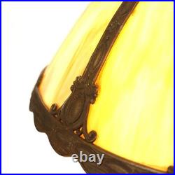 Antique Bradley & Hubbard School Arts & Crafts 6 Panel Slag Glass Lamp c1920