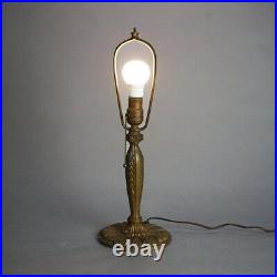 Antique Bradley & Hubbard School Arts & Crafts Bent Slag Glass Panel Lamp C1920