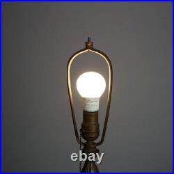 Antique Bradley & Hubbard School Arts & Crafts Bent Slag Glass Panel Lamp C1920