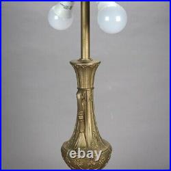Antique Bradley & Hubbard School Two-Tone Slag Glass Table Lamp C1920