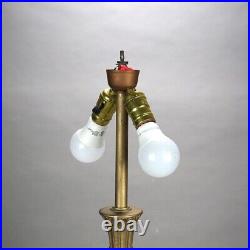 Antique Bradley & Hubbard School Two-Tone Slag Glass Table Lamp C1920