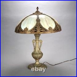 Antique Bradley & Hubbard School Two-Tone Slag Glass Table Lamp C1920