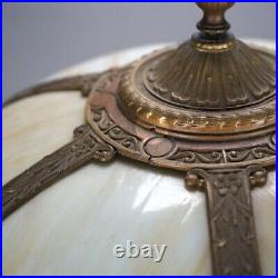 Antique Bradley & Hubbard School Two-Tone Slag Glass Table Lamp C1920