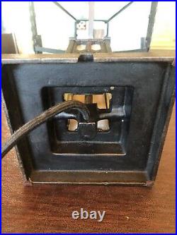 Antique Bradley & Hubbard Slag Glass & Cast Iron Lamp NICE