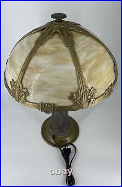 Antique Bradley Hubbard Slag Glass Lamp 24 Tall