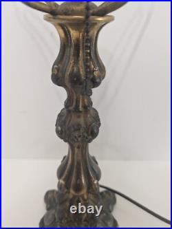 Antique Bradley Hubbard Slag Glass Table Lamp