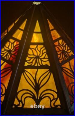 Antique Bradley Hubbard Slag Glass Table Lamp