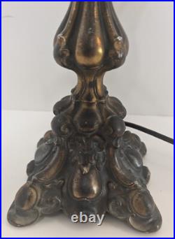 Antique Bradley Hubbard Slag Glass Table Lamp