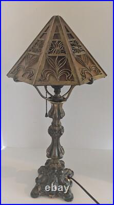 Antique Bradley Hubbard Slag Glass Table Lamp