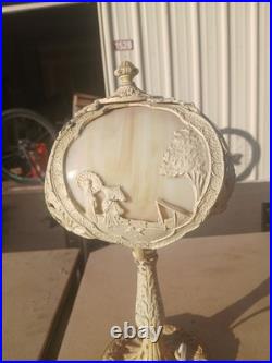 Antique Bradley & Hubbard Slag Glass Table Lamp Early 1900s