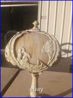 Antique Bradley & Hubbard Slag Glass Table Lamp Early 1900s